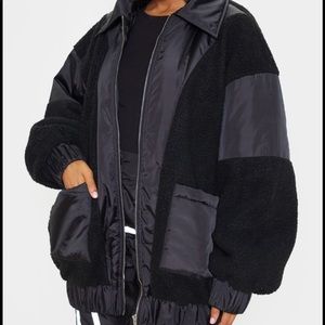 PLT black borg oversized jacket